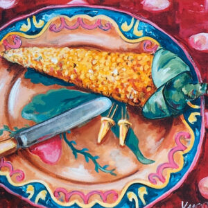 corn with bone handled knife